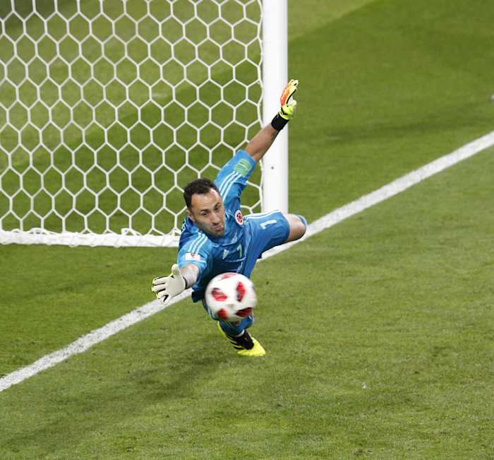 Colombia goalkeeper David Ospina pictured in action at the 2018 World Cup